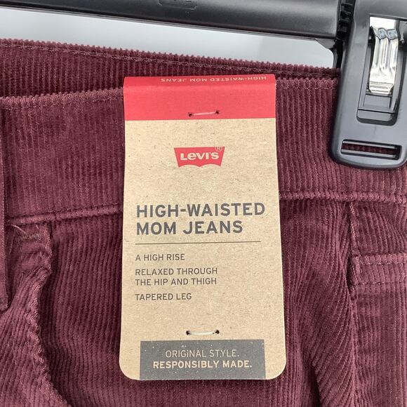 Levis Women's 30 Decadent Chocolate High Waisted Mom Jeans Corduroy OS19-21 - Picture 5 of 8